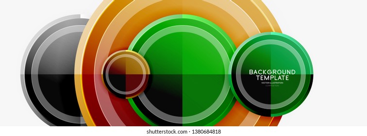 Circle geometric abstract background template for web banner, business presentation, branding, wallpaper. Vector design