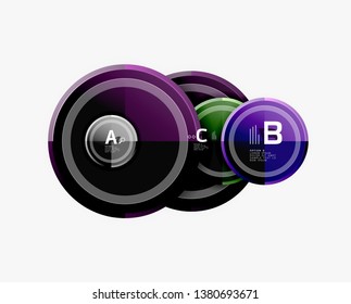 Circle geometric abstract background template for web banner, business presentation, branding, wallpaper. Vector design