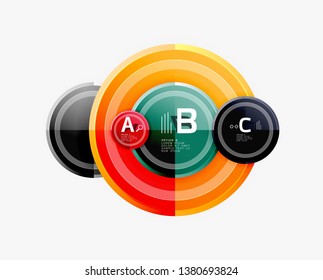 Circle geometric abstract background template for web banner, business presentation, branding, wallpaper. Vector design