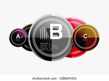 Circle geometric abstract background template for web banner, business presentation, branding, wallpaper. Vector design