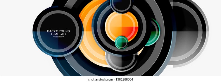 Circle geometric abstract background template for web banner, business presentation, branding, wallpaper. Vector design
