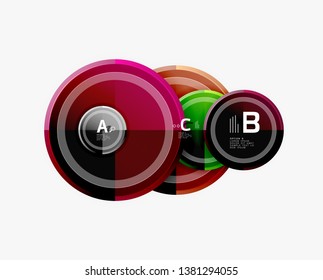 Circle geometric abstract background template for web banner, business presentation, branding, wallpaper. Vector design