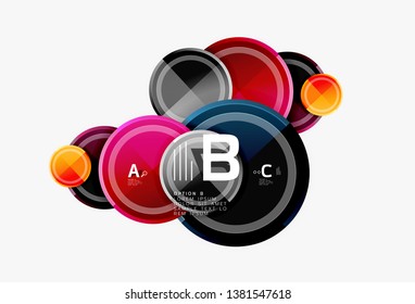 Circle geometric abstract background template for web banner, business presentation, branding, wallpaper. Vector design
