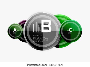Circle geometric abstract background template for web banner, business presentation, branding, wallpaper. Vector design