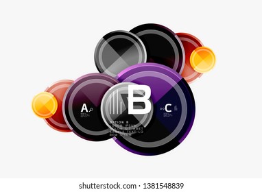 Circle geometric abstract background template for web banner, business presentation, branding, wallpaper. Vector design