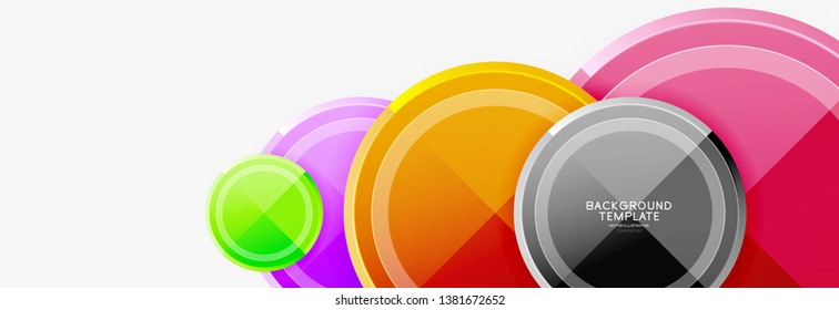 Plantilla de fondo abstracto geométrico circular para banner web, presentación de negocios, marca, fondo de pantalla. Diseño de vectores