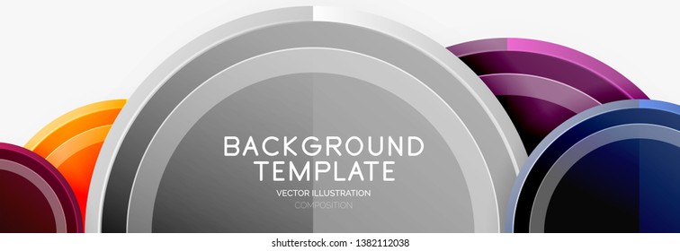 Plantilla de fondo abstracto geométrico circular para banner web, presentación de negocios, marca, fondo de pantalla. Diseño de vectores