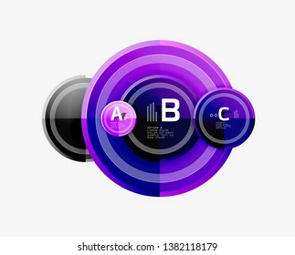 Circle geometric abstract background template for web banner, business presentation, branding, wallpaper. Vector design