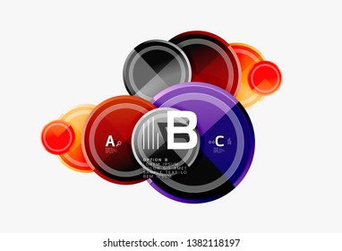 Circle geometric abstract background template for web banner, business presentation, branding, wallpaper. Vector design