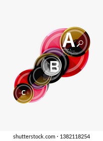 Circle geometric abstract background template for web banner, business presentation, branding, wallpaper. Vector design