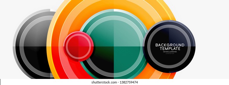 Plantilla de fondo abstracto geométrico circular para banner web, presentación de negocios, marca, fondo de pantalla. Diseño de vectores