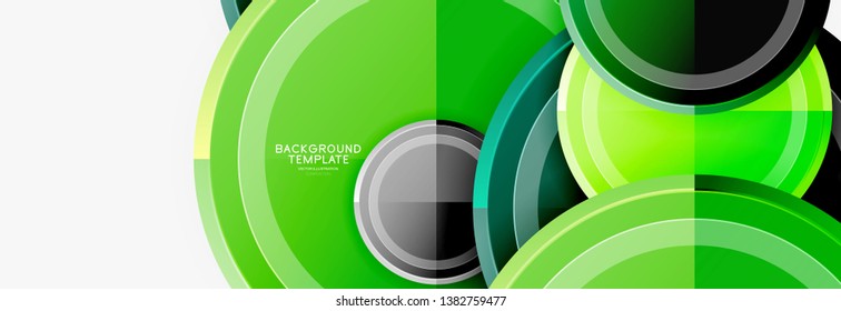 Circle geometric abstract background template for web banner, business presentation, branding, wallpaper. Vector design