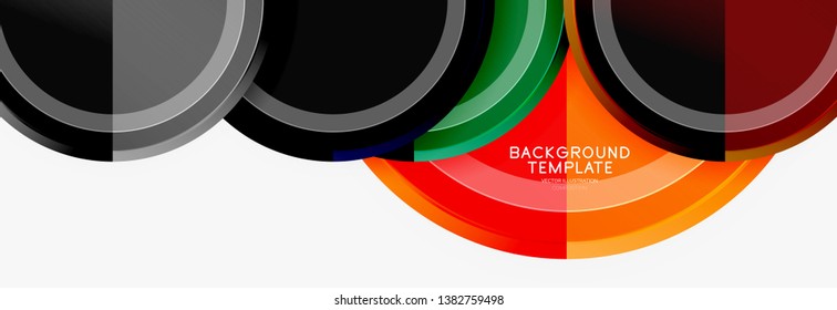 Circle geometric abstract background template for web banner, business presentation, branding, wallpaper. Vector design