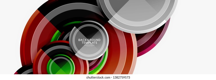 Circle geometric abstract background template for web banner, business presentation, branding, wallpaper. Vector design
