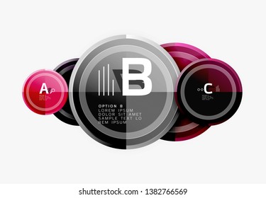 Circle geometric abstract background template for web banner, business presentation, branding, wallpaper. Vector design