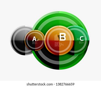 Circle geometric abstract background template for web banner, business presentation, branding, wallpaper. Vector design