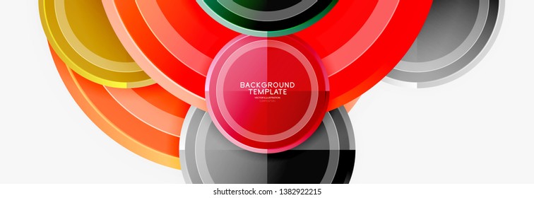Circle geometric abstract background template for web banner, business presentation, branding, wallpaper. Vector design