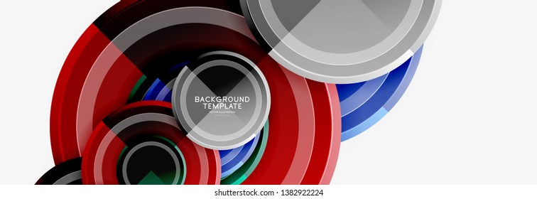 Plantilla de fondo abstracto geométrico circular para banner web, presentación de negocios, marca, fondo de pantalla. Diseño de vectores