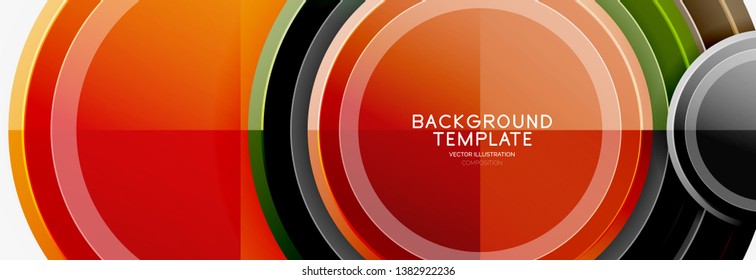 Circle geometric abstract background template for web banner, business presentation, branding, wallpaper. Vector design