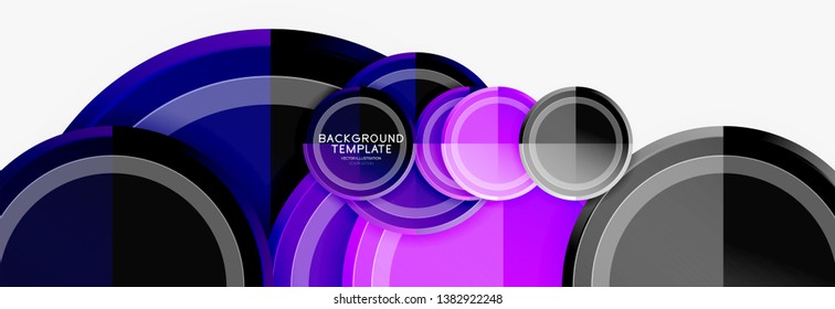 Circle geometric abstract background template for web banner, business presentation, branding, wallpaper. Vector design