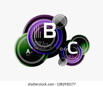 Circle geometric abstract background template for web banner, business presentation, branding, wallpaper. Vector design