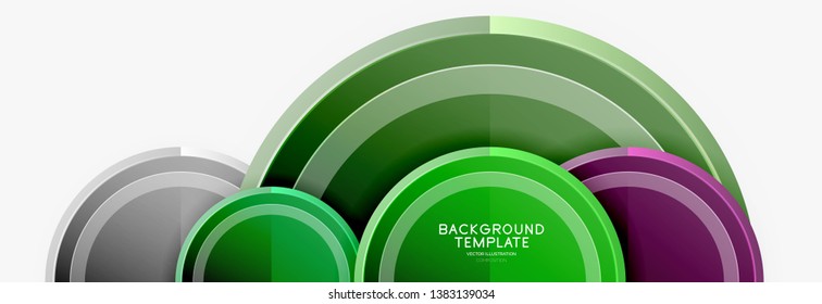 Circle geometric abstract background template for web banner, business presentation, branding, wallpaper. Vector design