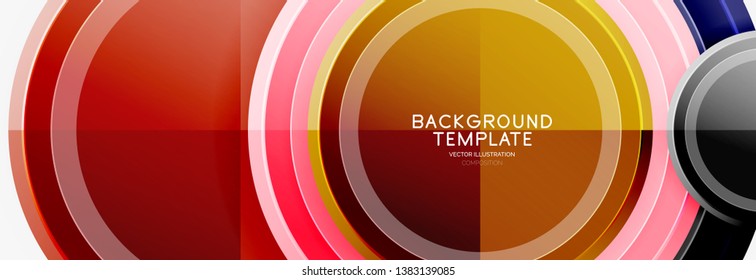 Circle geometric abstract background template for web banner, business presentation, branding, wallpaper. Vector design