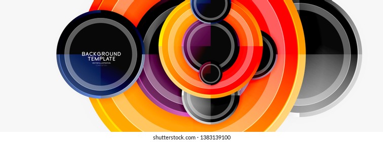 Circle geometric abstract background template for web banner, business presentation, branding, wallpaper. Vector design