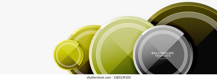 Circle geometric abstract background template for web banner, business presentation, branding, wallpaper. Vector design