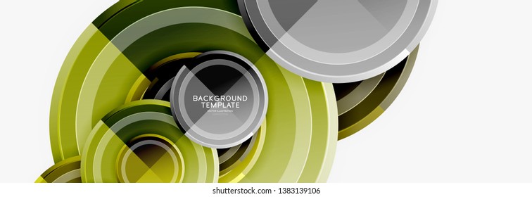 Circle geometric abstract background template for web banner, business presentation, branding, wallpaper. Vector design