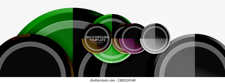 Plantilla de fondo abstracto geométrico circular para banner web, presentación de negocios, marca, fondo de pantalla. Diseño de vectores