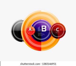 Circle geometric abstract background template for web banner, business presentation, branding, wallpaper. Vector design