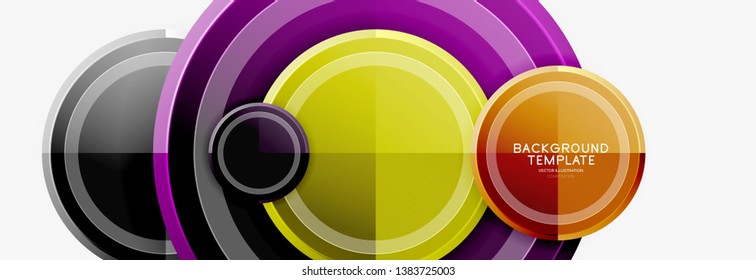 Circle geometric abstract background template for web banner, business presentation, branding, wallpaper. Vector design