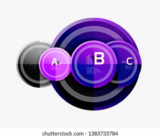 Circle geometric abstract background template for web banner, business presentation, branding, wallpaper. Vector design