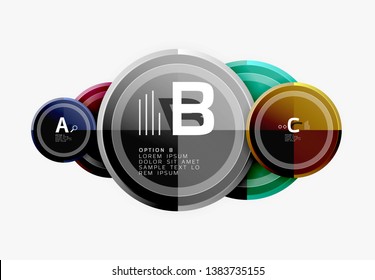 Circle geometric abstract background template for web banner, business presentation, branding, wallpaper. Vector design