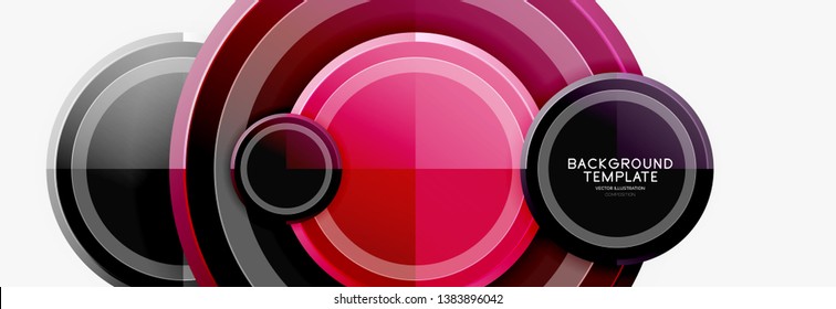 Plantilla de fondo abstracto geométrico circular para banner web, presentación de negocios, marca, fondo de pantalla. Diseño de vectores