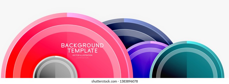 Plantilla de fondo abstracto geométrico circular para banner web, presentación de negocios, marca, fondo de pantalla. Diseño de vectores