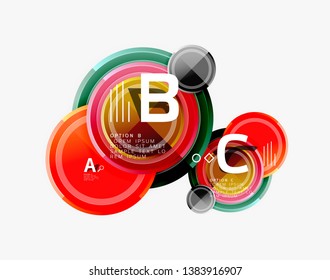 Circle geometric abstract background template for web banner, business presentation, branding, wallpaper. Vector design