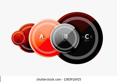 Circle geometric abstract background template for web banner, business presentation, branding, wallpaper. Vector design