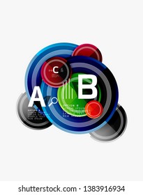 Circle geometric abstract background template for web banner, business presentation, branding, wallpaper. Vector design