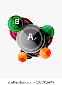 Circle geometric abstract background template for web banner, business presentation, branding, wallpaper. Vector design