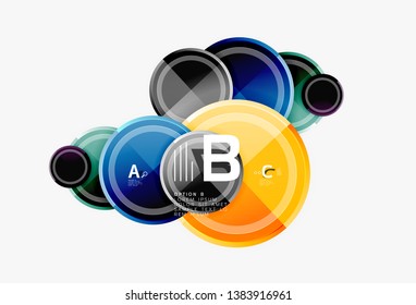 Circle geometric abstract background template for web banner, business presentation, branding, wallpaper. Vector design