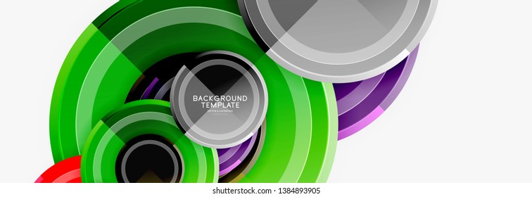 Circle geometric abstract background template for web banner, business presentation, branding, wallpaper. Vector design
