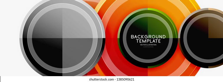 Circle geometric abstract background template for web banner, business presentation, branding, wallpaper. Vector design