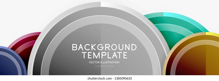 Circle geometric abstract background template for web banner, business presentation, branding, wallpaper. Vector design