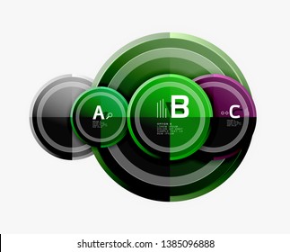 Circle geometric abstract background template for web banner, business presentation, branding, wallpaper. Vector design