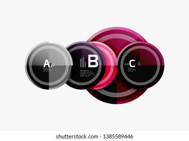 Circle geometric abstract background template for web banner, business presentation, branding, wallpaper. Vector design