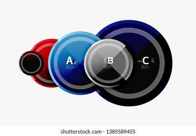 Circle geometric abstract background template for web banner, business presentation, branding, wallpaper. Vector design