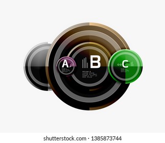 Circle geometric abstract background template for web banner, business presentation, branding, wallpaper. Vector design