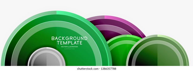 Circle geometric abstract background template for web banner, business presentation, branding, wallpaper. Vector design